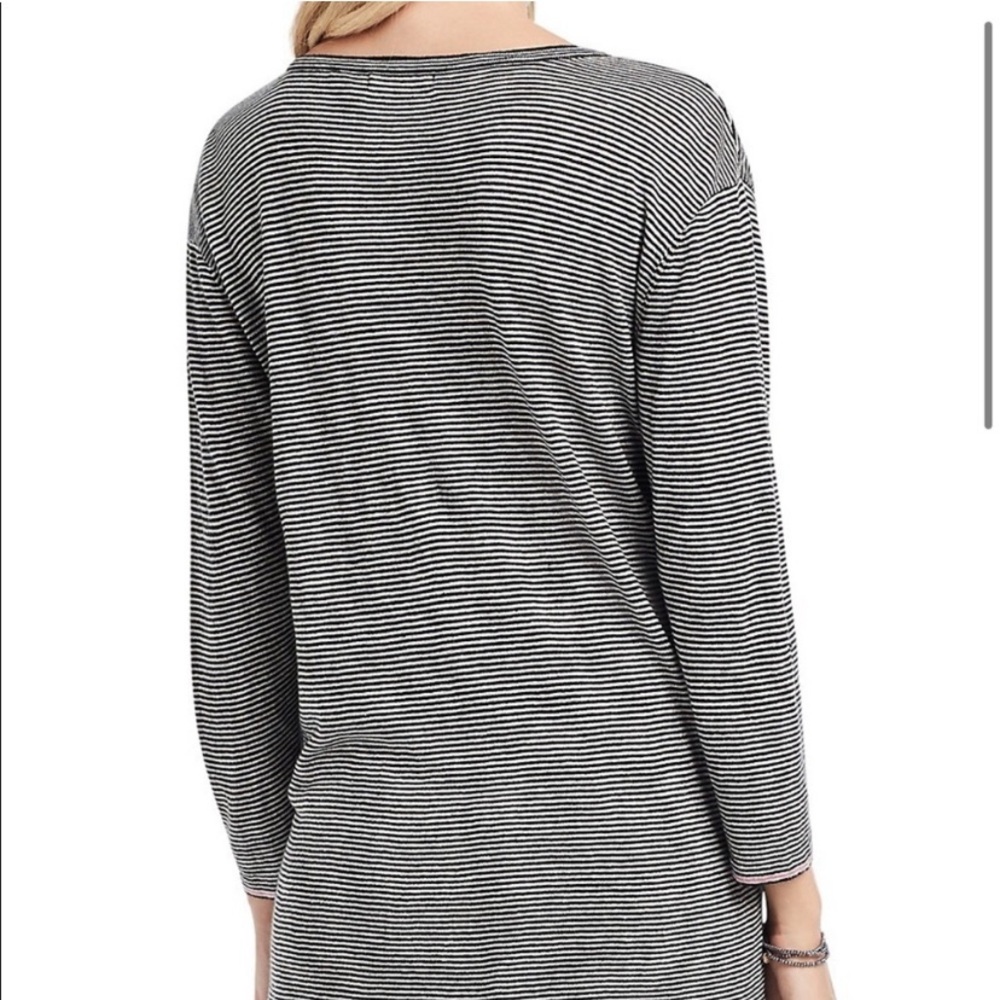 Nic Zoe Sweater Top Womens XL Linen Cosmo Cocktail Embroidered Striped - Picture 3 of 16